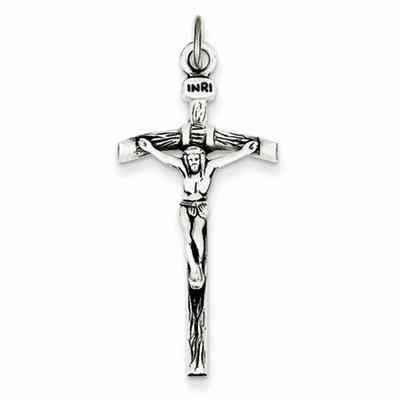 Antiqued Crucifix Necklace in Sterling Silver -  - QGCR-QC3400