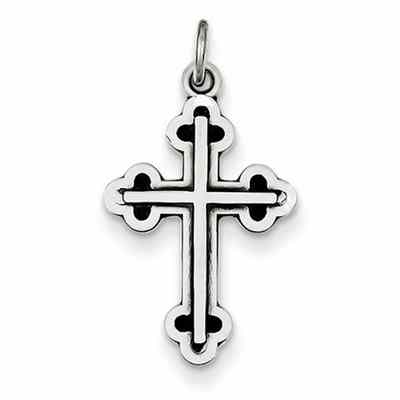Antiqued Heraldry Cross Pendant in Sterling Silver -  - QGCR-QC5865
