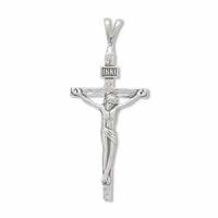 Antiqued Sterling Silver Crucifix Pendant (1 7/8")