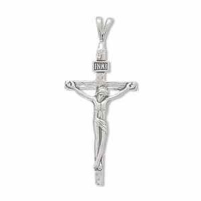 Antiqued Sterling Silver Crucifix Pendant (1 7/8") -  - MMA-73158