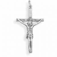 Antiqued Sterling Silver Crucifix Pendant