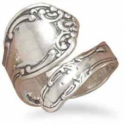 Antiqued Sterling Silver Spoon Ring -  - MMA-8218