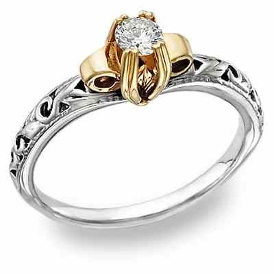 1 Carat Art Deco White Topaz Engagement Ring -  - EGR3900WT