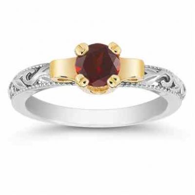 Art Deco Garnet Engagement Ring, 1/2 Carat -  - EGR1434GT