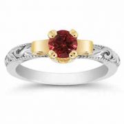 Art Deco Ruby Engagement Ring, 1/2 Carat