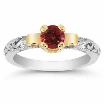 Art Deco Ruby Engagement Ring, 1/2 Carat -  - EGR1434RB