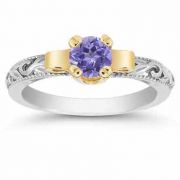 Art Deco Tanzanite Engagement Ring, 1/2 Carat