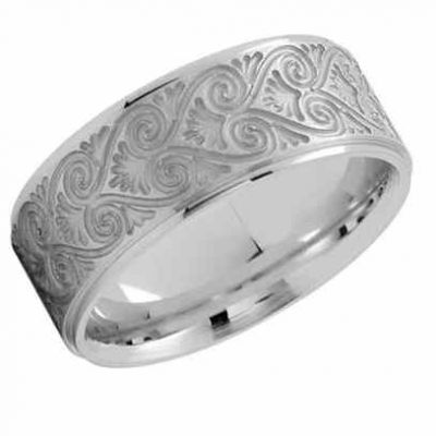 Artisan Heart Wedding Ring in 14K White Gold -  - USWB-M468WG