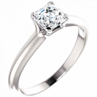 Asscher-Cut 0.70 Carat Diamond Engagement Ring -  - STLRG-122005