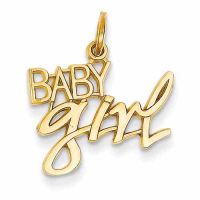 Baby Girl Charm Pendant in 14K Gold