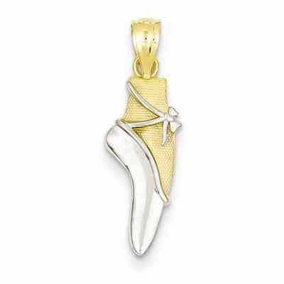 Ballet Shoe Pendant in 14K Gold -  - QGPD-YC524