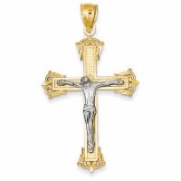 Baronial Crucifix Pendant, 14K Two-Tone Gold