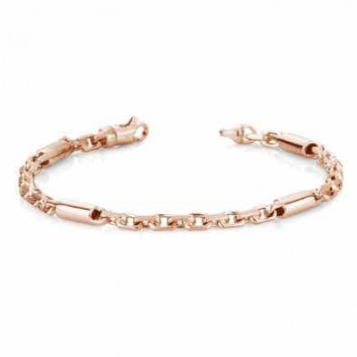 Barrel Link Design Bracelet, 14K Rose Gold -  - AS-0627-8201R