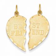 Best Friends Break-Apart Friendship Heart Pendant, 14K Gold