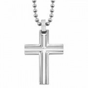 Beveled Titanium Cross Pendant