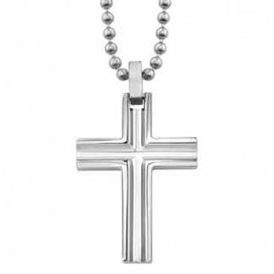 Beveled Titanium Cross Pendant -  - TCR-7