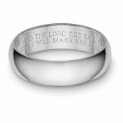 Bible Verse Wedding Band Ring, White Gold