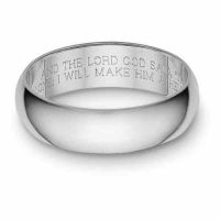 Bible Verse Wedding Band Ring, White Gold