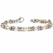 Bicycle Link Bracelet, 14K Two-Tone Gold