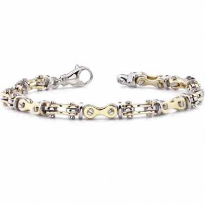 Bicycle Link Bracelet, 14K Two-Tone Gold -  - HBR-1
