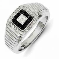 Black and White Diamond Ring for Men