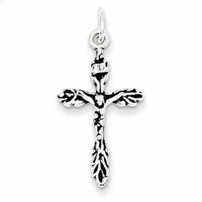 Black-Antiqued Silver Crucifix Pendant -  - QGCR-QC7338