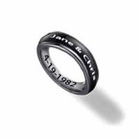 Black Personalized Engraved Stainless Steel Spinner Ring for Women