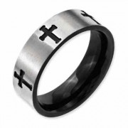 Black Plated Titanium Cross Band