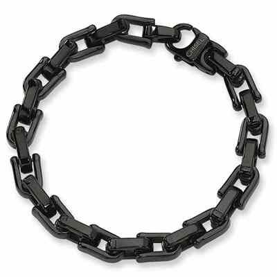 Black Stainless Steel Link Bracelet -  - QGBR-SRB163