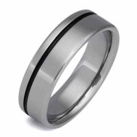 Black Titanium Wedding Band Ring