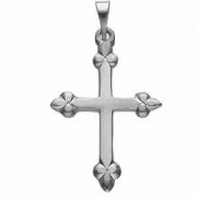 Bottonnee Cross Pendant 14K White Gold