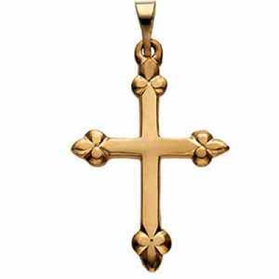 Bottonnee Cross Pendant 14K Yellow Gold -  - STLCR-R41110-Y
