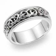 Bowen Platinum Celtic Wedding Band Ring