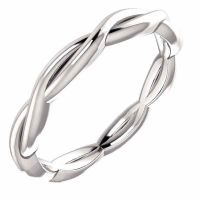 Braided Infinity Wedding Band Ring in 14K White Gold