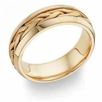 Braided Wedding Band Ring in 14K Gold -  - WED-DD
