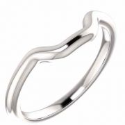 Curved Bridal Wedding Ring for Engagement Rings, Sterling Silver