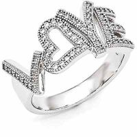 Brilliant Embers CZ Love Ring in Sterling Silver