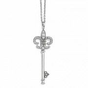 Brilliant Embers Key Necklace in Sterling Silver