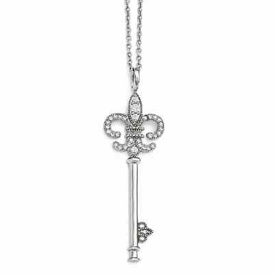 Brilliant Embers Key Necklace in Sterling Silver -  - QGPD-QMP290-18