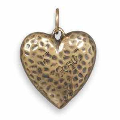 Bronze Puffy Heart Pendant -  - MMAPD-74069