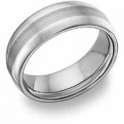 Brushed Titanium Wedding Band Ring