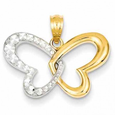 Butterfly Heart Pendant in 14K Gold -  - QG-D4379