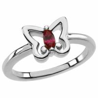 Butterfly Ring with Marquise Garnet Gemstone