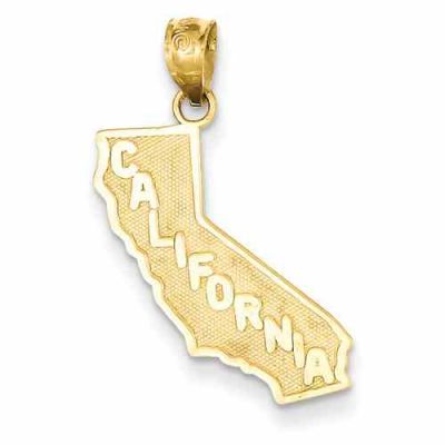 Calfornia State Pendant, 14K Gold -  - QG-C4032