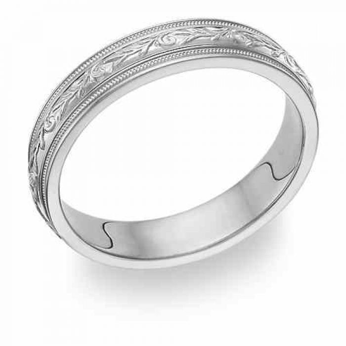 Wedding Rings : Carved Sterling Silver Paisley Wedding Band ...