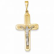 Celtic Crucifix Pendant, 14K Two-Tone Gold