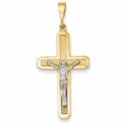 Celtic Crucifix Pendant, 14K Two-Tone Gold