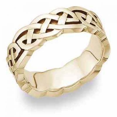 Celtic Knot Wedding Band 14K Yellow Gold -  - Celtic-KT-Y