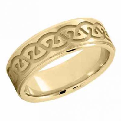 Celtic Knot Wedding Band in 14K Yellow Gold -  - USWB-M465YG