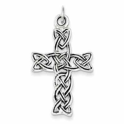 Celtic Knotwork Holy Spirit Cross Pendant in Sterling Silver -  - QGCR-QC3277